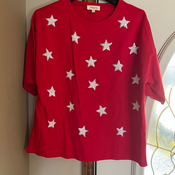 Red Star Embellished T-Shirt - Picture 1 of 3